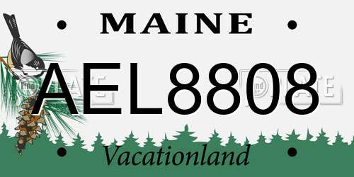 AEL8808 Maine License Plate