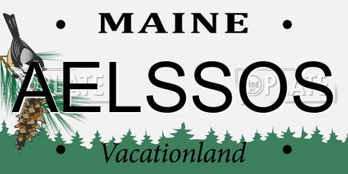 AELSSOS Maine License Plate