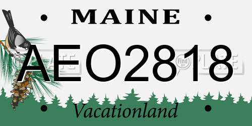 AEO2818 Maine License Plate