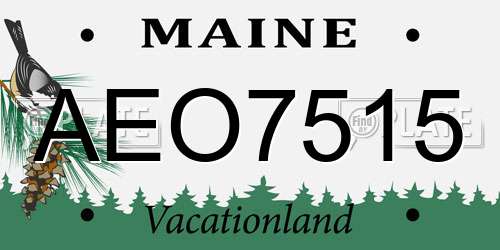 AEO7515 Maine License Plate