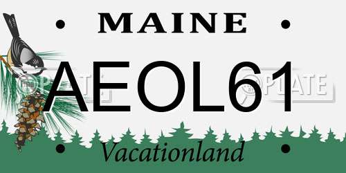 AEOL61 Maine License Plate