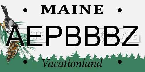 AEPBBBZ Maine License Plate