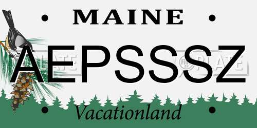 AEPSSSZ Maine License Plate