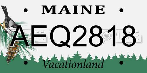 AEQ2818 Maine License Plate