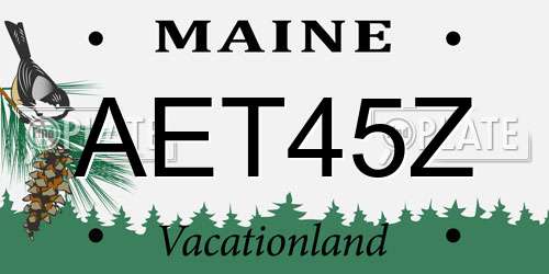 AET45Z Maine License Plate