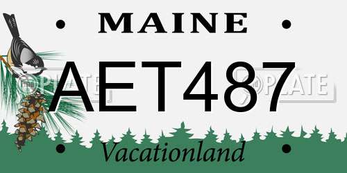 AET487 Maine License Plate