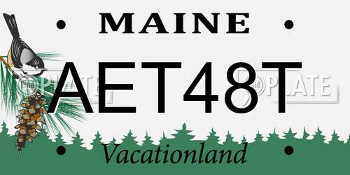 AET48T Maine License Plate