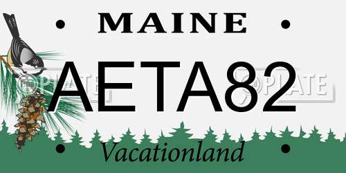 AETA82 Maine License Plate