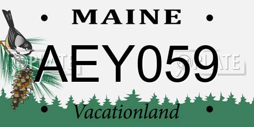 AEY059 Maine License Plate