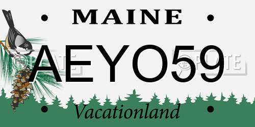 AEYO59 Maine License Plate