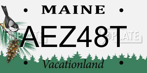 AEZ48T Maine License Plate