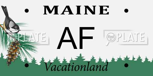 AF Maine License Plate