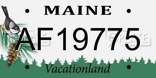 AF19775 Maine License Plate
