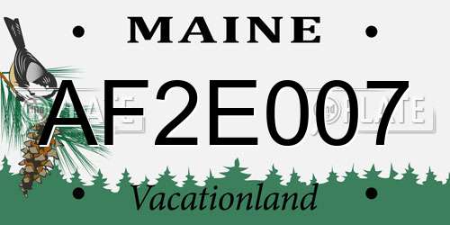 AF2E007 Maine License Plate