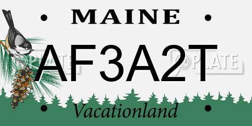 AF3A2T Maine License Plate