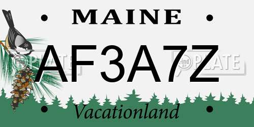 AF3A7Z Maine License Plate