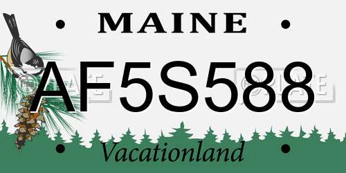 AF5S588 Maine License Plate