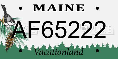 AF65222 Maine License Plate