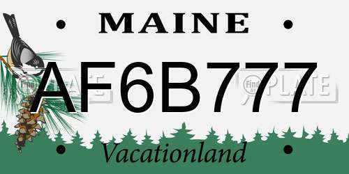 AF6B777 Maine License Plate