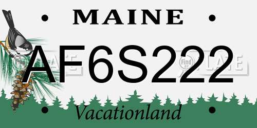 AF6S222 Maine License Plate