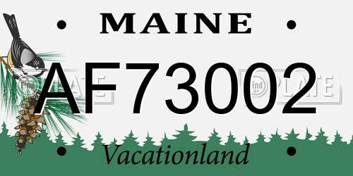 AF73002 Maine License Plate