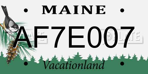 AF7E007 Maine License Plate