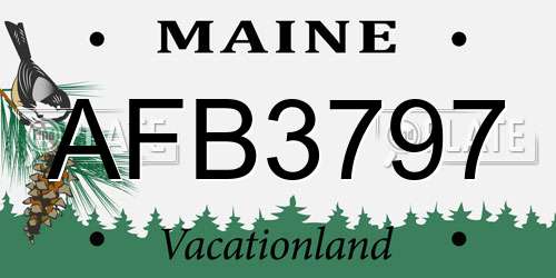 AFB3797 Maine License Plate