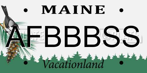 AFBBBSS Maine License Plate