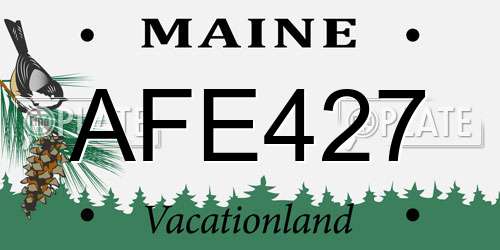 AFE427 Maine License Plate