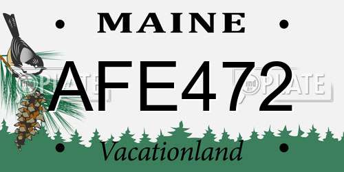 AFE472 Maine License Plate