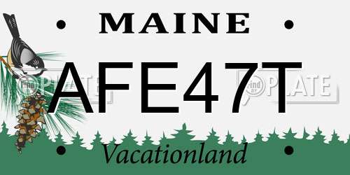 AFE47T Maine License Plate