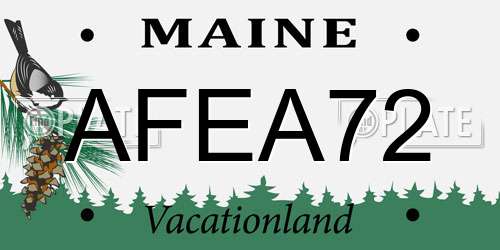 AFEA72 Maine License Plate