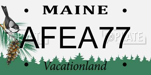 AFEA77 Maine License Plate