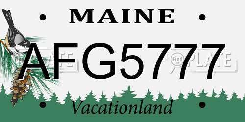 AFG5777 Maine License Plate