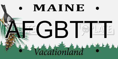 AFGBTTT Maine License Plate