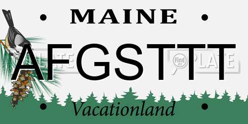 AFGSTTT Maine License Plate
