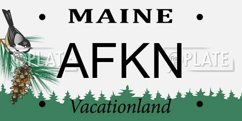 AFKN Maine License Plate
