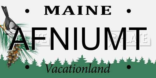 AFNIUMT Maine License Plate