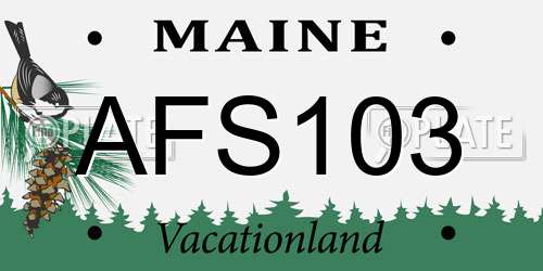 AFS103 Maine License Plate
