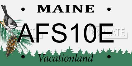 AFS10E Maine License Plate