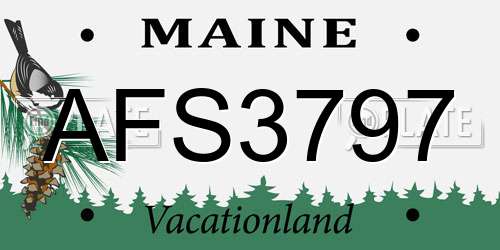 AFS3797 Maine License Plate