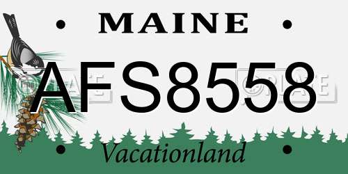 AFS8558 Maine License Plate