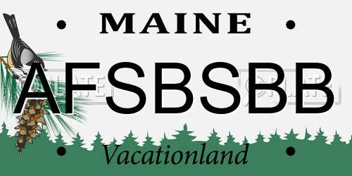 AFSBSBB Maine License Plate