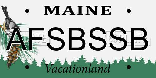 AFSBSSB Maine License Plate