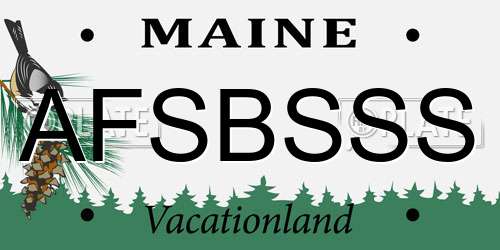 AFSBSSS Maine License Plate
