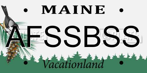 AFSSBSS Maine License Plate