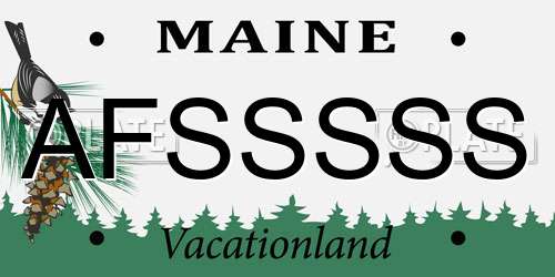 AFSSSSS Maine License Plate