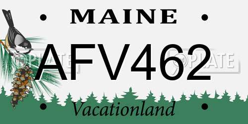 AFV462 Maine License Plate