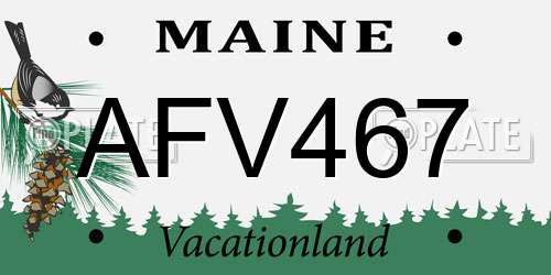 AFV467 Maine License Plate