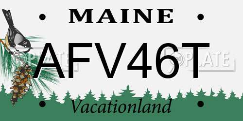 AFV46T Maine License Plate